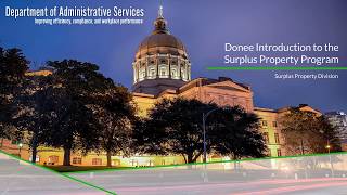 Donee Introduction to the Surplus Property Program