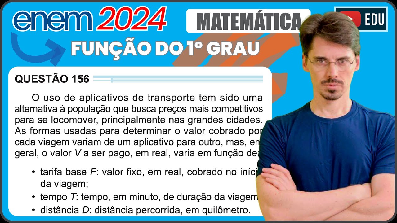 [ENEM 2024] 156 📘FUNÇÃO DO 1º GRAU O uso de aplicativos de transporte tem sido uma alternativa