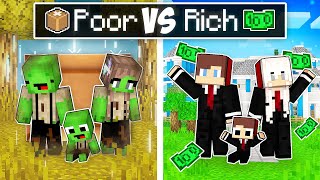 Mikey Family POOR vs JJ Family RICH Survival Battle in Minecraft (Maizen)