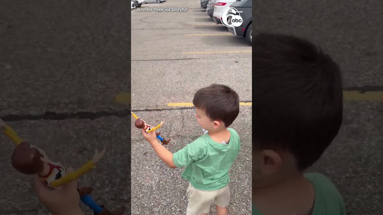 Kid Delighted as Woody Tags Along for Toy Story Movie