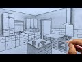 How to Draw a Kitchen using 2-Point Perspective: Step by Steps