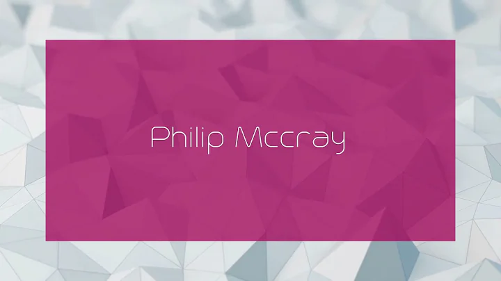 Philip Mccray - appearance
