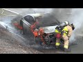 Flames Destroy Sedan on 5 Freeway in National City