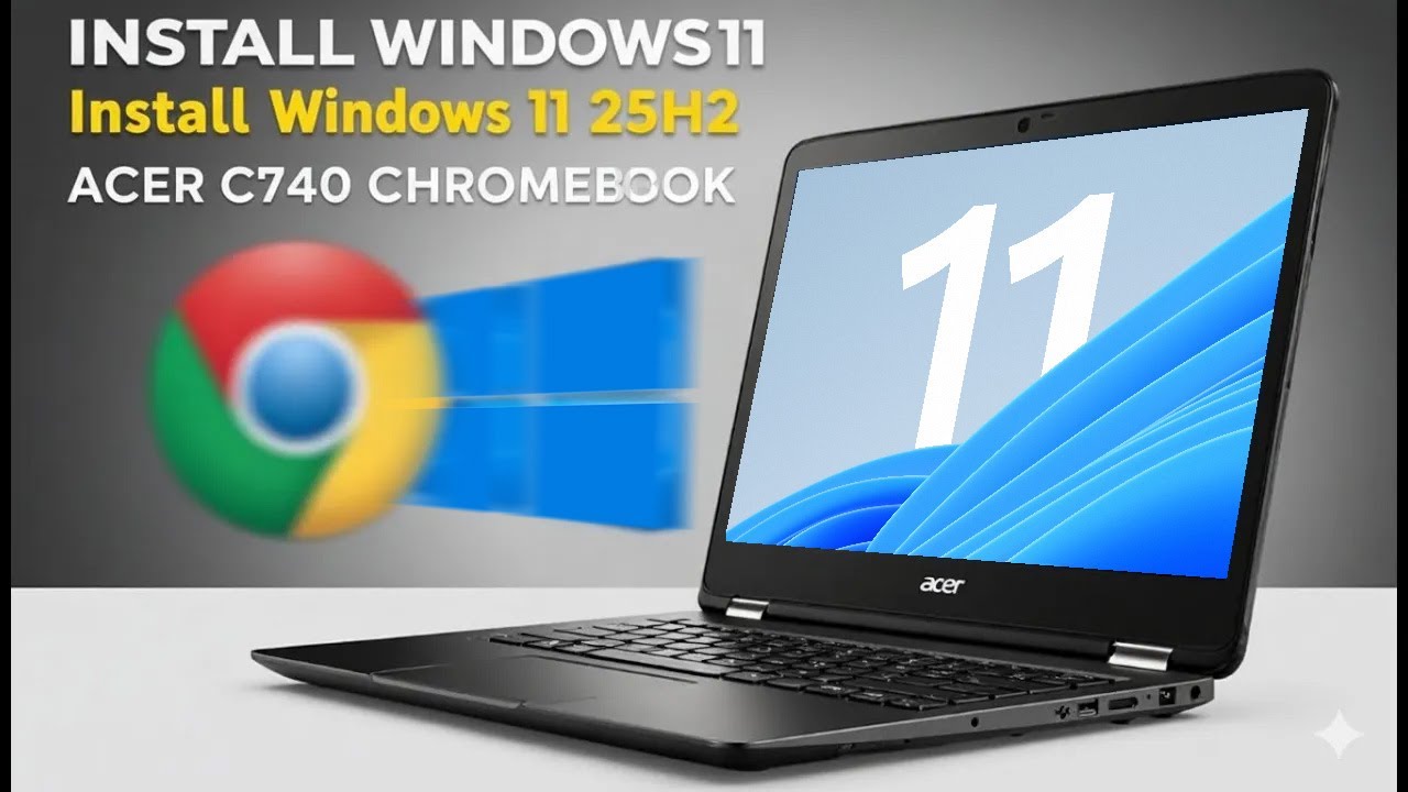 How to Install Windows 11 25H2 in Acer Chromebook C740 - YouTube