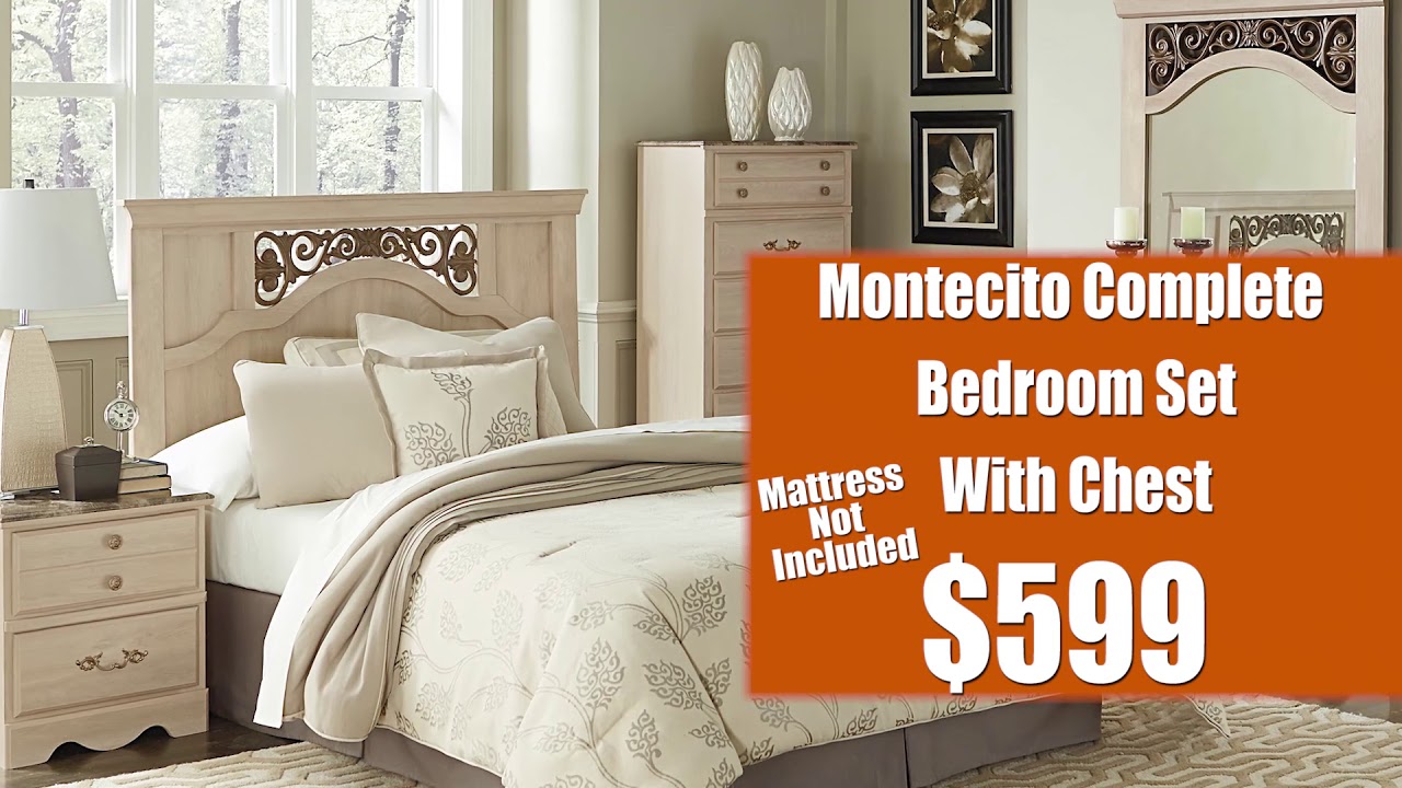 Montecito Complete Bedroom Set With Chest For 599 YouTube