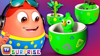 kids play in huge gumball machine ball pit and surprise eggs to learn color green chuchutv funzone