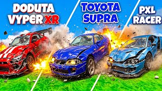 🔥 Car Crashing Test 😱 | Dudota Vyper XR vs Toyota Supra vs PXL Racer | Dude Theft Wars screenshot 3