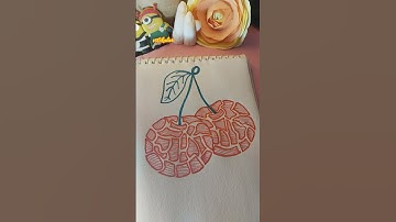 Cherry #Zentangle #fruit #shortvideo #shortfeed #shorts #satisfying #relaxing #subscribe #art #fun