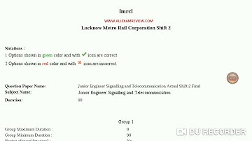 LMRC JE S&T QUESTION PAPER WITH ANSWERS 2015/16 2ND SHIFT