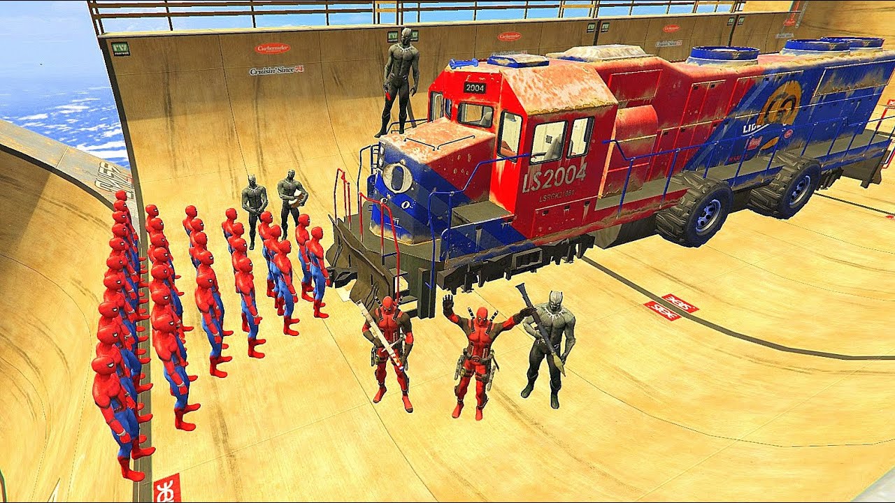 GTA 5 Crazy Ragdolls Black Panther & Deadpool VS Spiderman vol.1 (Euphoria Physics , Funny Moments)