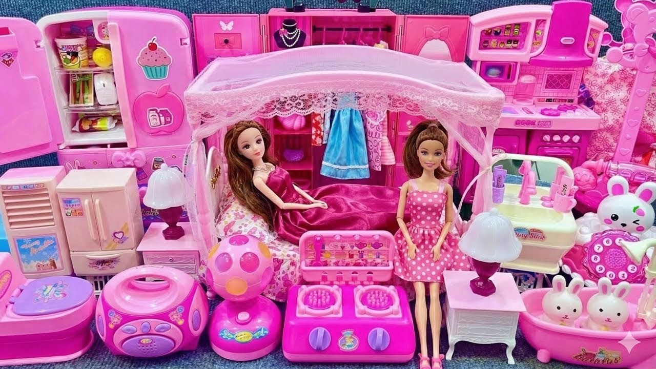 23 Minutes Satisfying with Unboxing Barbie Princess Furniture Dress Up Collection Toys Review | ASMR