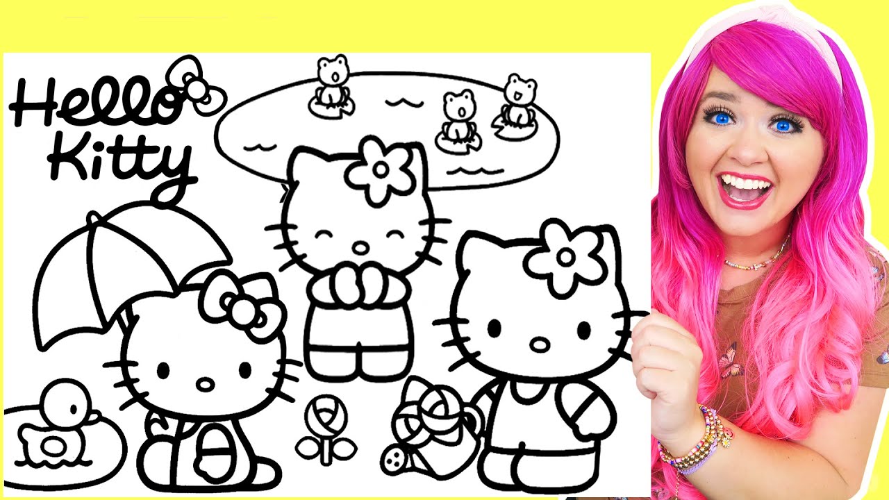 Hello Kitty coloring pages for kids - Hello Kitty Kids Coloring Pages