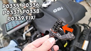 HYUNDAI SANTA FE CODE P0335 P0336 P0337 P0338 P0339 CRANKSHAFT POSITION SENSOR CHECK ENGINE LIGHT FI