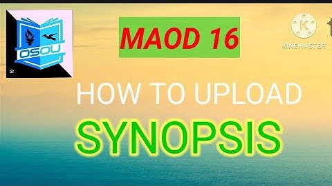 MAOD 16//How to upload Project Synopsis//MAOD 16 Prakalpa Rachana//Project Synopsis//OSOU