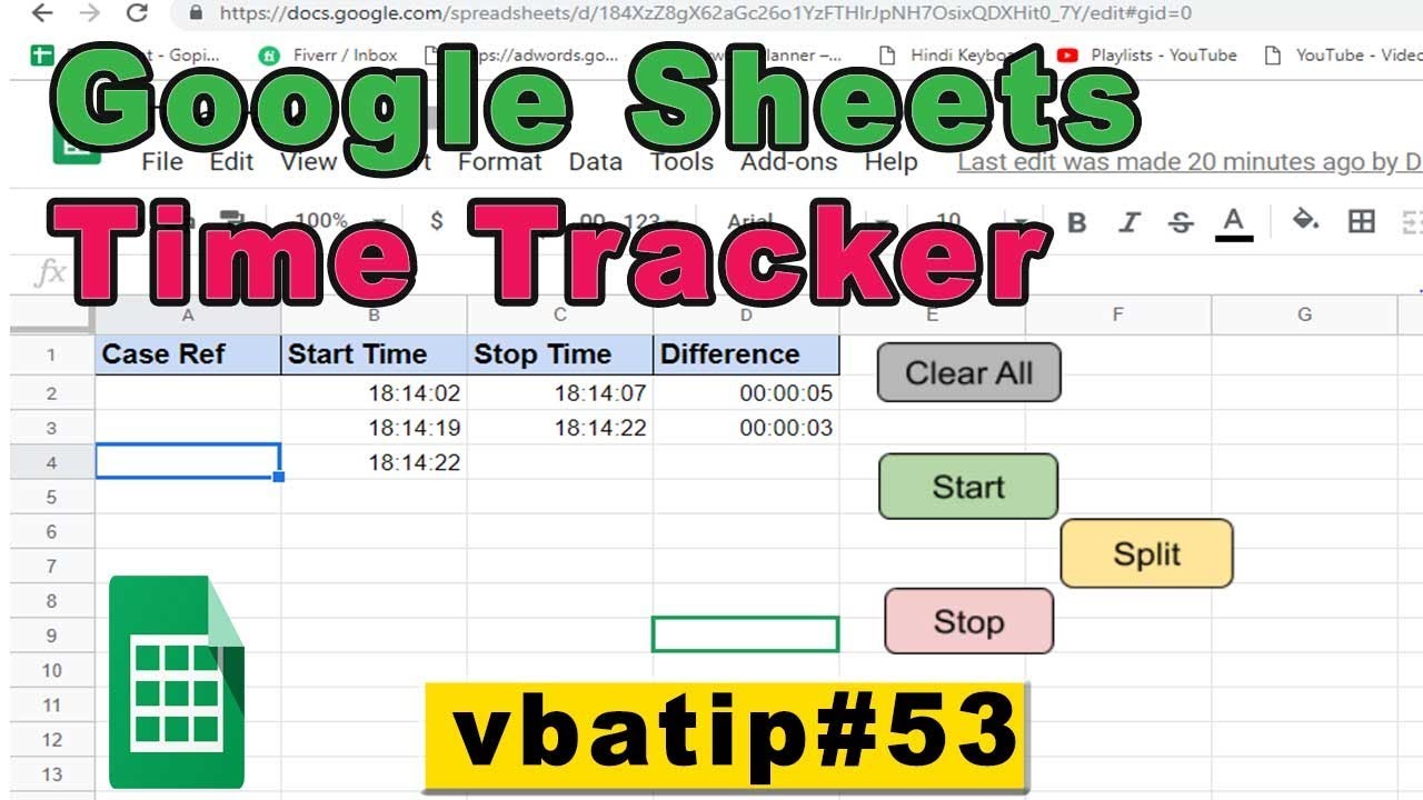 time using google sheets - YouTube