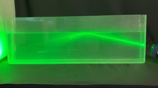 Total internal reflection demonstration with a laser and water tank