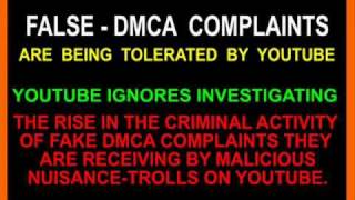 Fake DMCA Complaints Allowed by Youtube