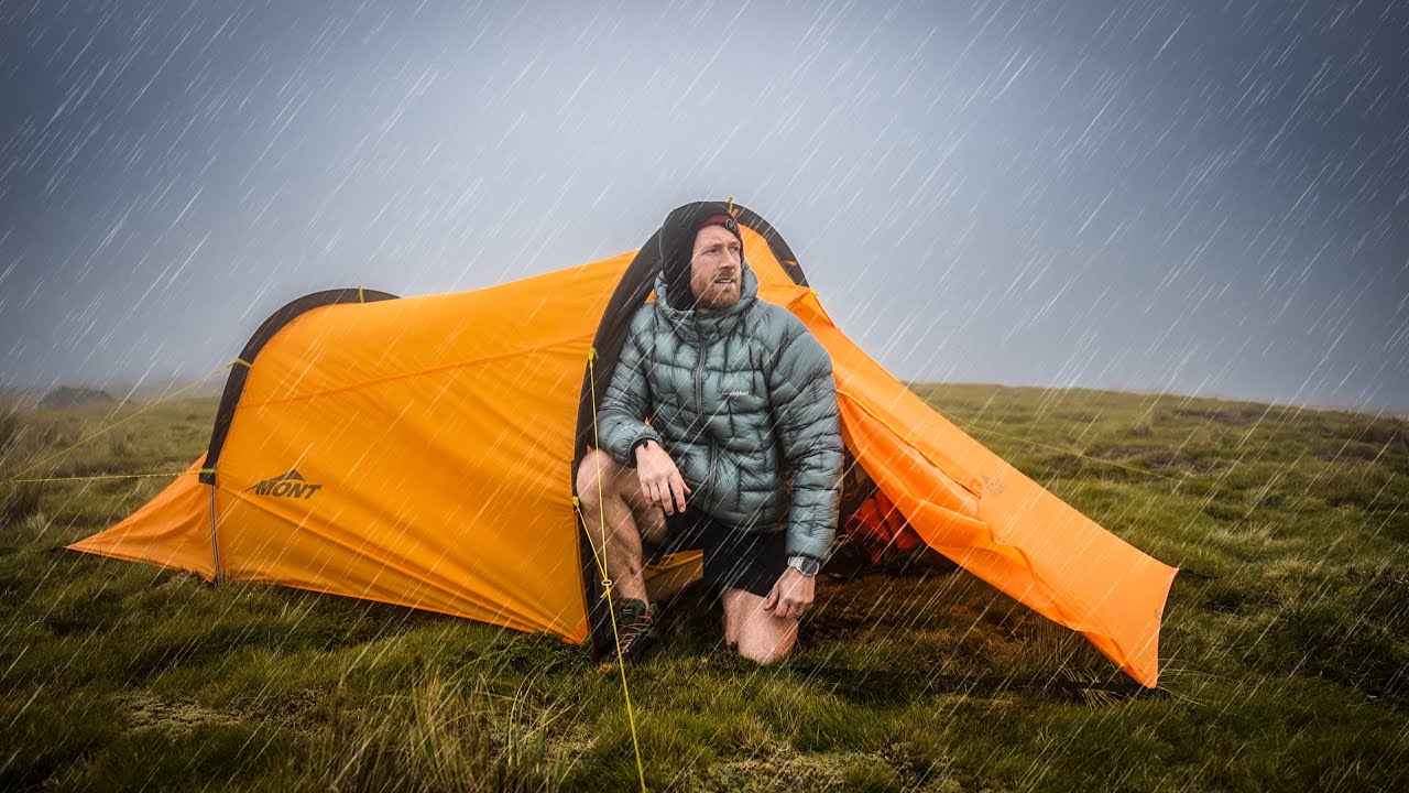 CAMPING in HEAVY RAIN - Forced to SHELTER in Mountain Rainstorm - YouTube