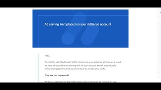 Ad serving limit placed on your AdSense account