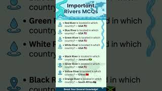 Most important rivers in the world for the One Paper exam. #FPSC #MPT #ImportantMCQs #OnePaper