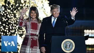 President Trump and First Lady Melania Light Christmas Tree