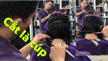 Cắt ngang chuối cúp tự nhiên - Beautiful Bob haircut tutorial