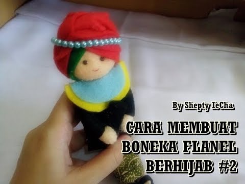 CARA MEMBUAT BONEKA WISUDA  BERHIJAB DARI  KAIN  FLANEL  MODEL 