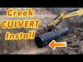 Installing BIG Culvert Pipes In A Creek-2020