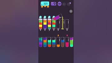 Cups - water sort puzzle | level 221 | ⭐️⭐️⭐️