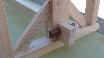 I make a Rustic Farmhouse Dining Table Base using Free Scrap Wood. PART 2