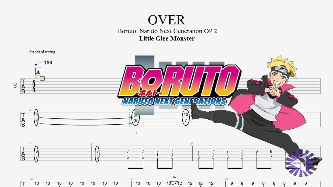 【Guitar TAB】OVER Boruto Naruto ナルト next generation OP 2〚Little Glee