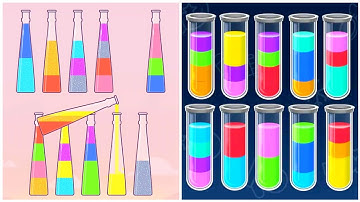 Sort Colour Puzzle 3D Gameplay 28 , Android Games Gameplay ios Walkthrough Simulator Think Brain