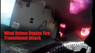 Wind Driven Duplex Fire with Transitional Attack | Diesel Drive, Jersey Shore, PA | Engine 445