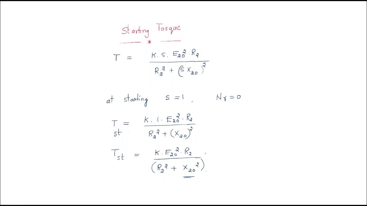 Starting Torque Electrical factors Induction Motor Lec37 YouTube