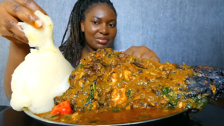 Asmr mukbang banga fish soup with fufu 