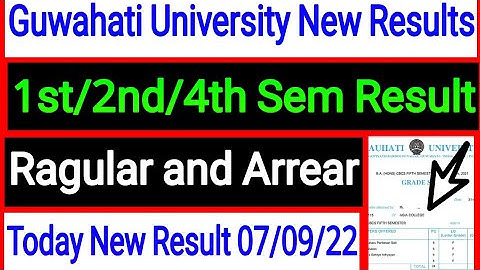 Guwahati University new Results 1st/2nd/4th Sem Result Ragular and Arrear Result today out