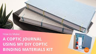 Bookbinding Tutorial | DIY Hardcover Coptic Stitch Journal using book cloth & Italian papers