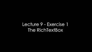 Lecture 9 Exercise 1