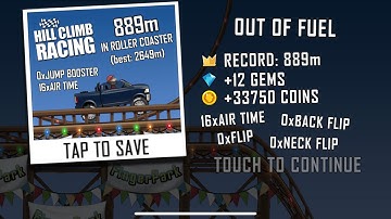 Hill Climb Racing Super Diesel 4X4 In Roller Coaster: 889m