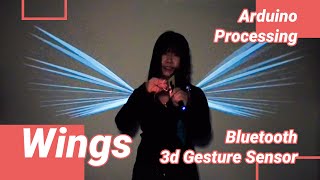 Spread wings at home! Multiple value communication - Arduino & Processing~ HC-05 + 3D Gesture Sensor