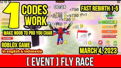 CODES WORK Fly Race ROBLOX MARCH 4, 2023
