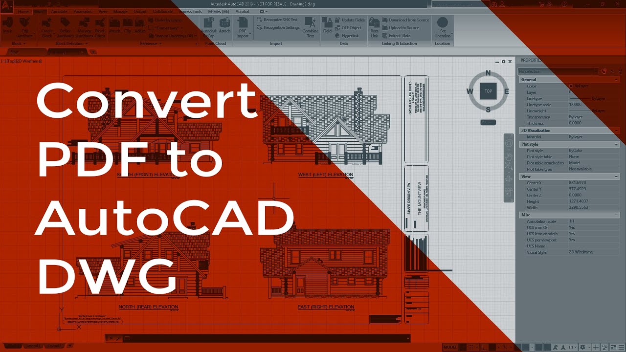 How To Convert A Pdf To An Autocad Dwg Youtube