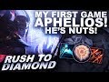 MY FIRST LIVE SERVER GAME OF APHELIOS! HE'S NUTS! - Rush to Diamond | League of Legends