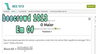 beecrowd 1013 (eh o maior) em C-sharp