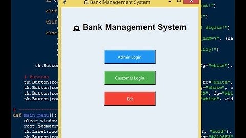 Bank Management System Using SQLite and Tkinter