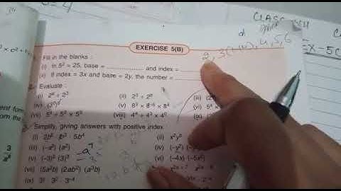 Q2(i to ix)Ex-5B ch-Exponents Class VII ICSE board concise maths@Lovewithmathematics