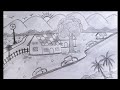 "Beautiful Village Scenery Drawing | Easy Pencil Sketch for Beginners | Landscape Drawing Tutorial"