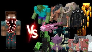 MINECRAFT BLOOD STEVE VS ALL MUTENT MOBS FIGHT ( POCKET EDITION BATTLE )#viralvide #minecraft#battle