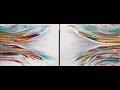 (604) Beautiful diptych with simple double dip ~ Acrylic pour painting ~ Fluid art for beginners