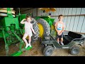 Camping in the forest and playing on the farm compilation  tractors for kids